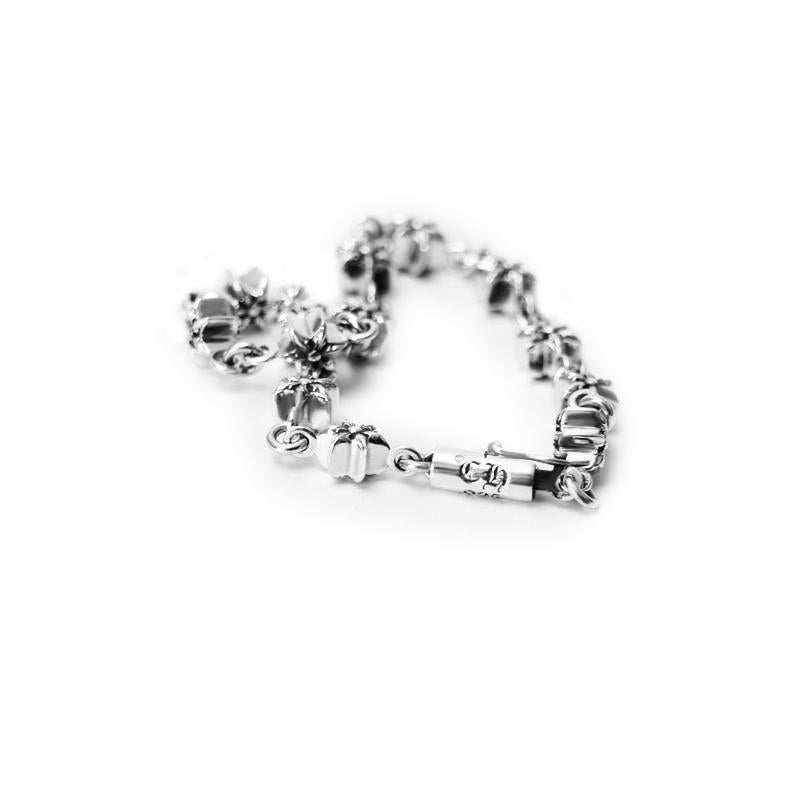 authentic chrome hearts tiny 6 sided star bracelet - premium designer jewelry front view
