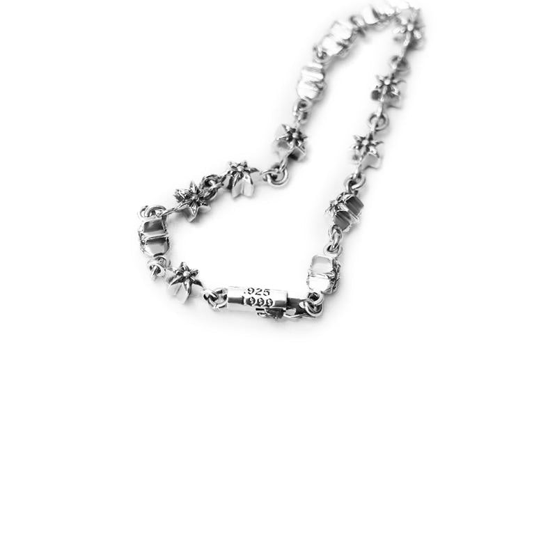 authentic chrome hearts tiny 6 sided star bracelet - premium designer jewelry front view