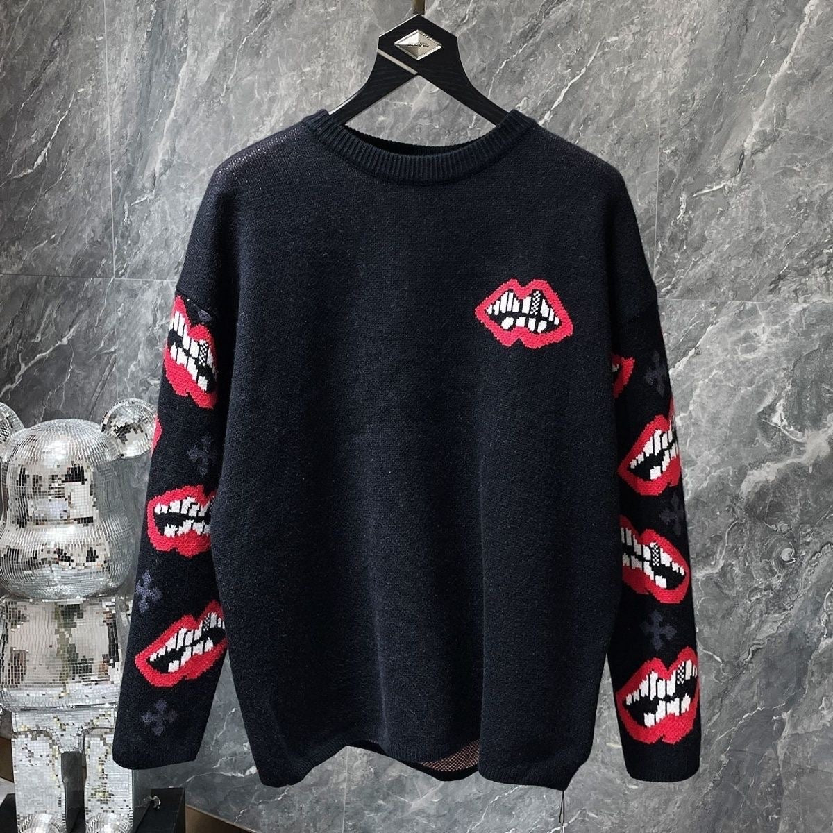 authentic chrome hearts triple cross matty boy long sleeve - premium designer jewelry front view