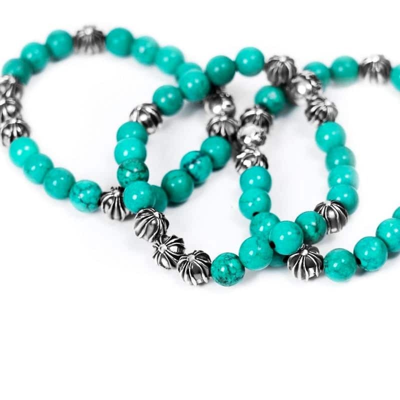 authentic chrome hearts beaded bracelet - premium designer jewelry front view