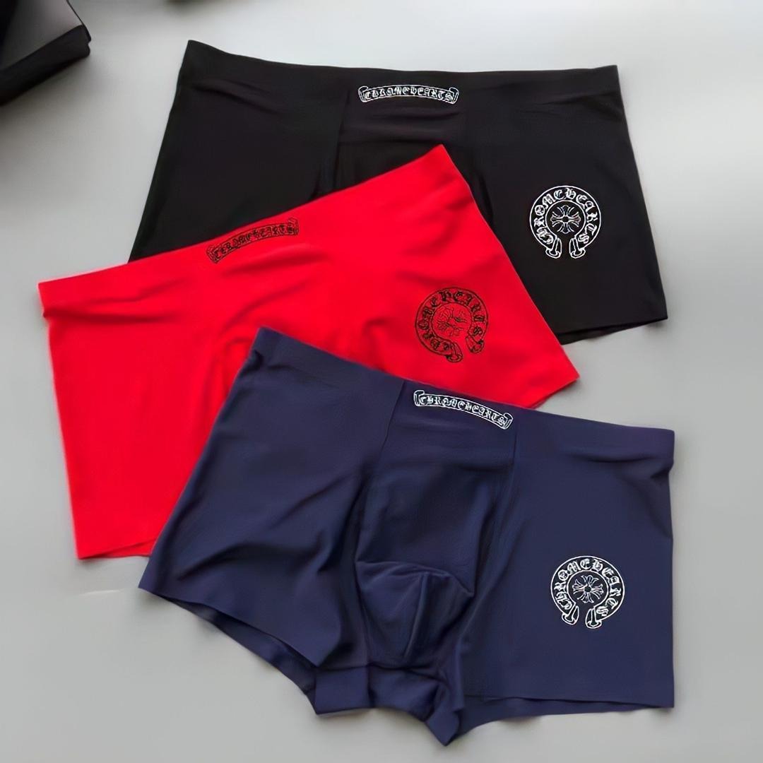 authentic chrome hearts underwear – black red navy - premium designer jewelry front view