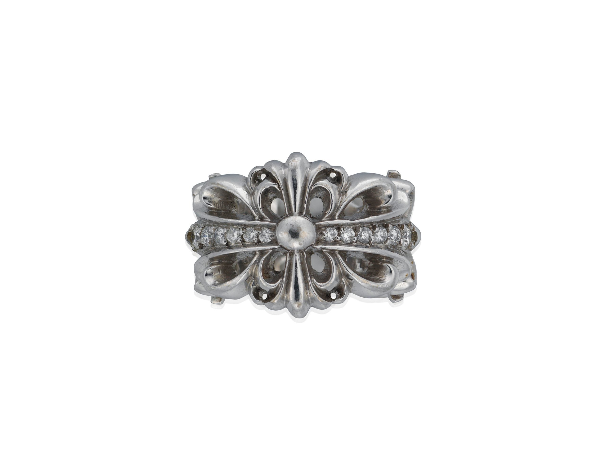 authentic chrome hearts wedding rings - premium designer jewelry front view