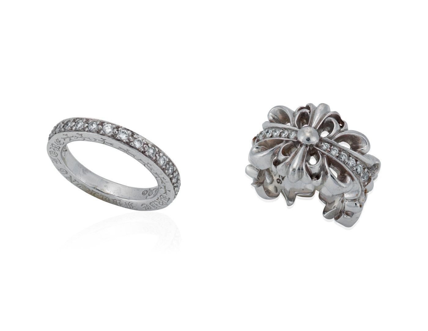 authentic chrome hearts wedding rings - premium designer jewelry front view
