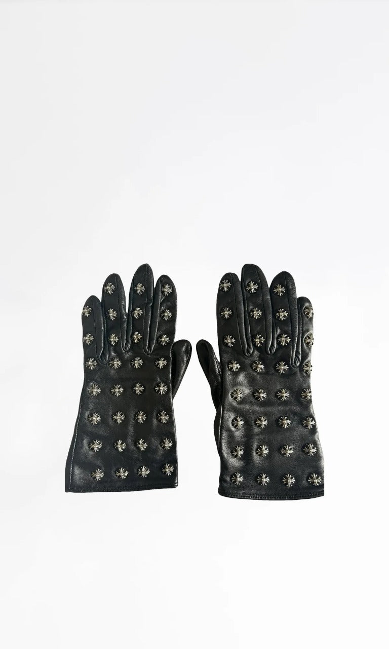 Chrome Hearts Leather Gloves Cross Charms - Chrome Hearts