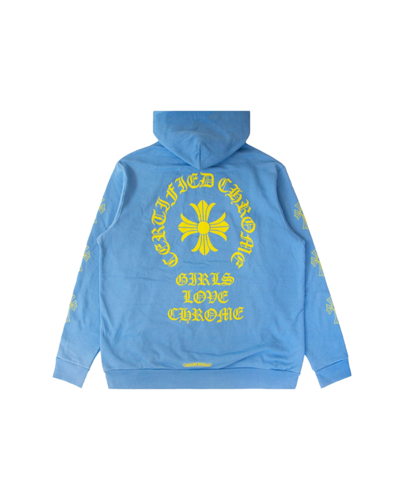 authentic chrome hearts x drake girls love chrome hoodie - premium designer jewelry front view