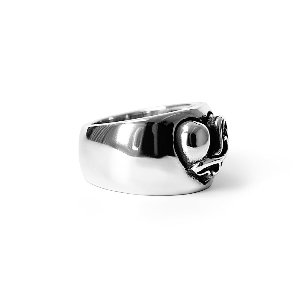 authentic heart band ring - premium designer jewelry front view