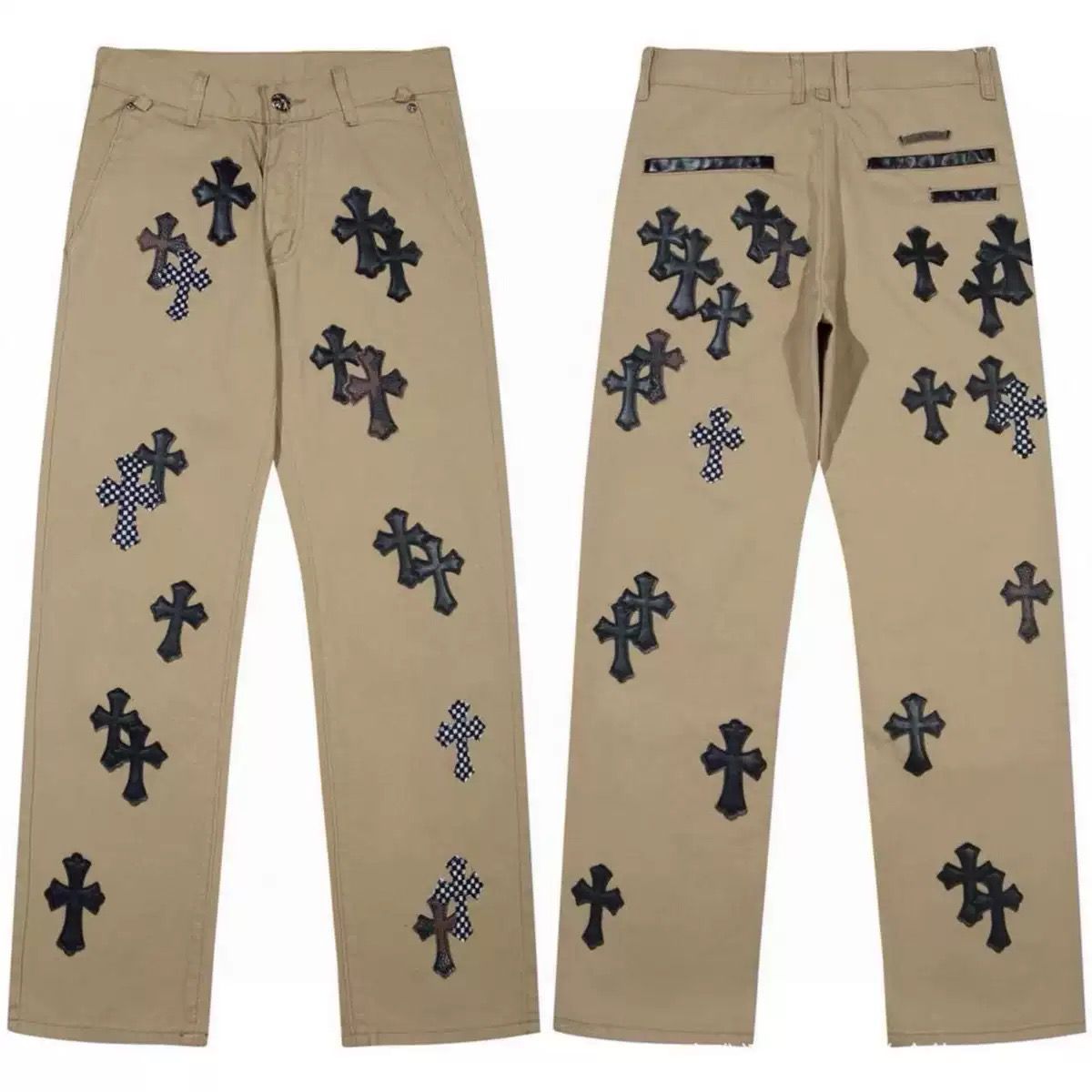 authentic james harden chrome hearts jeans - premium designer jewelry front view