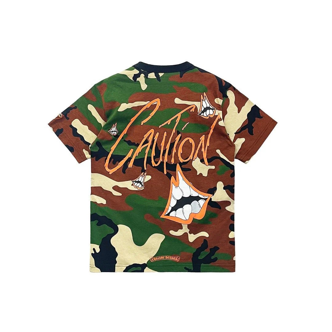 authentic camo chrome hearts shirt - premium designer jewelry front view