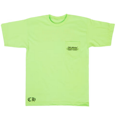 authentic off white chrome hearts new york green shirt - premium designer jewelry front view