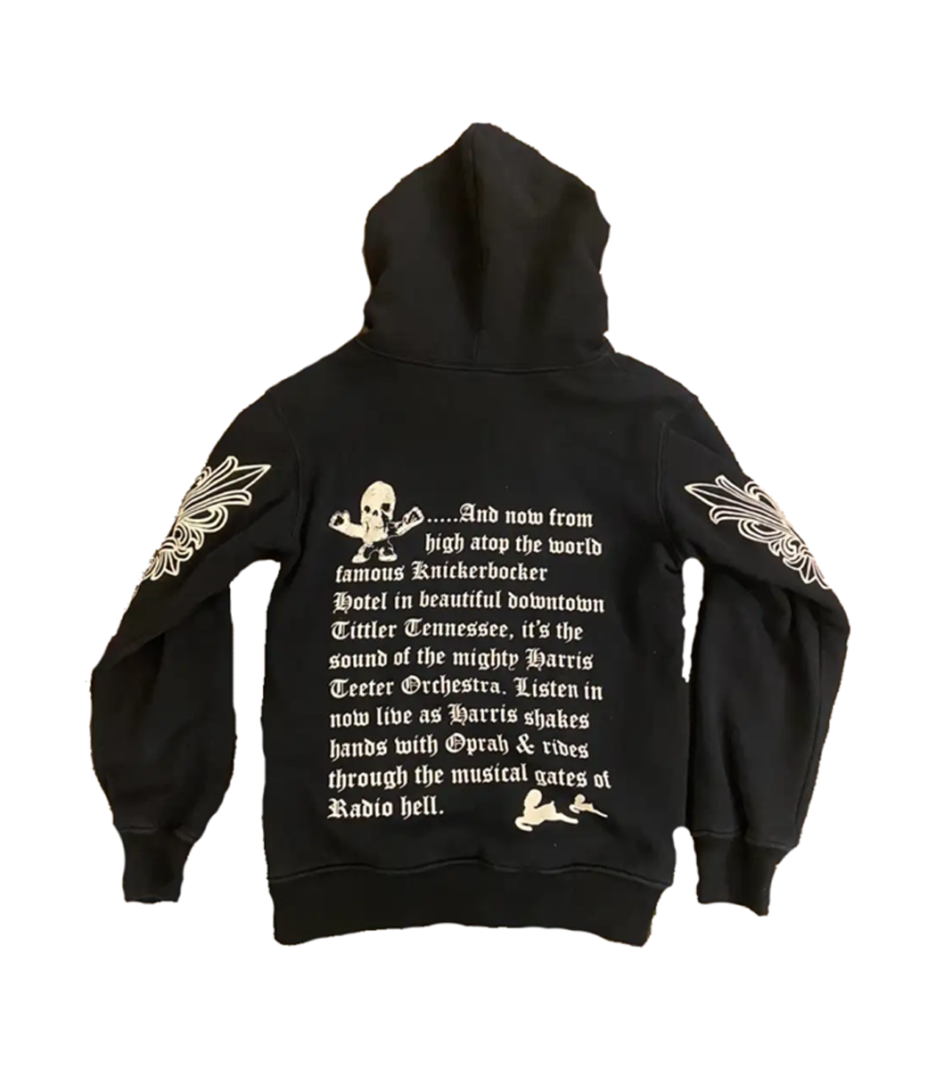 authentic chrome hearts rare zip up hoodie floral cross foti - premium designer jewelry front view