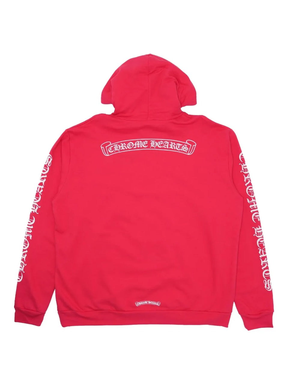 authentic red chrome hearts hoodie - premium designer jewelry front view