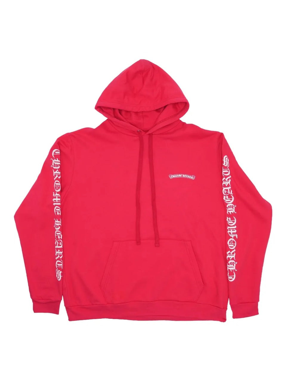 authentic red chrome hearts hoodie - premium designer jewelry front view