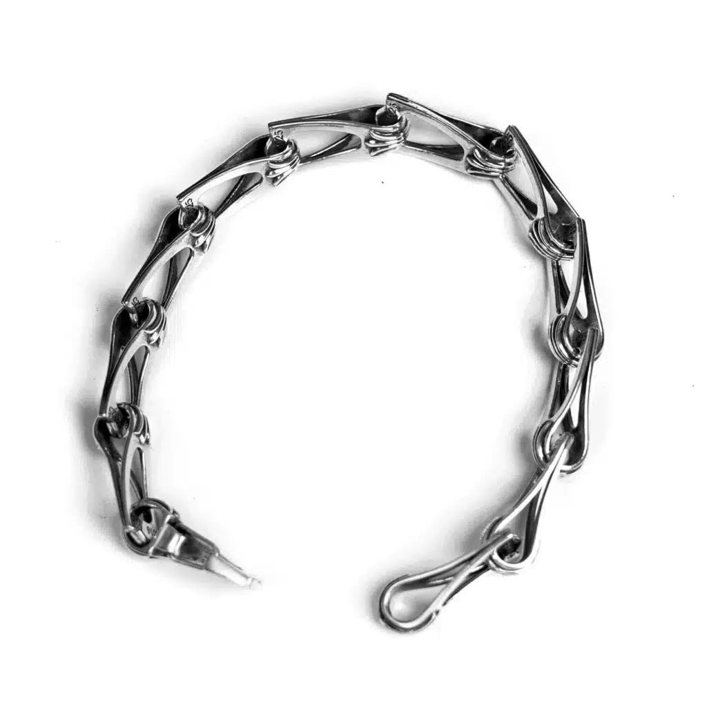 authentic zipper pattern bracelet - premium designer jewelry front view