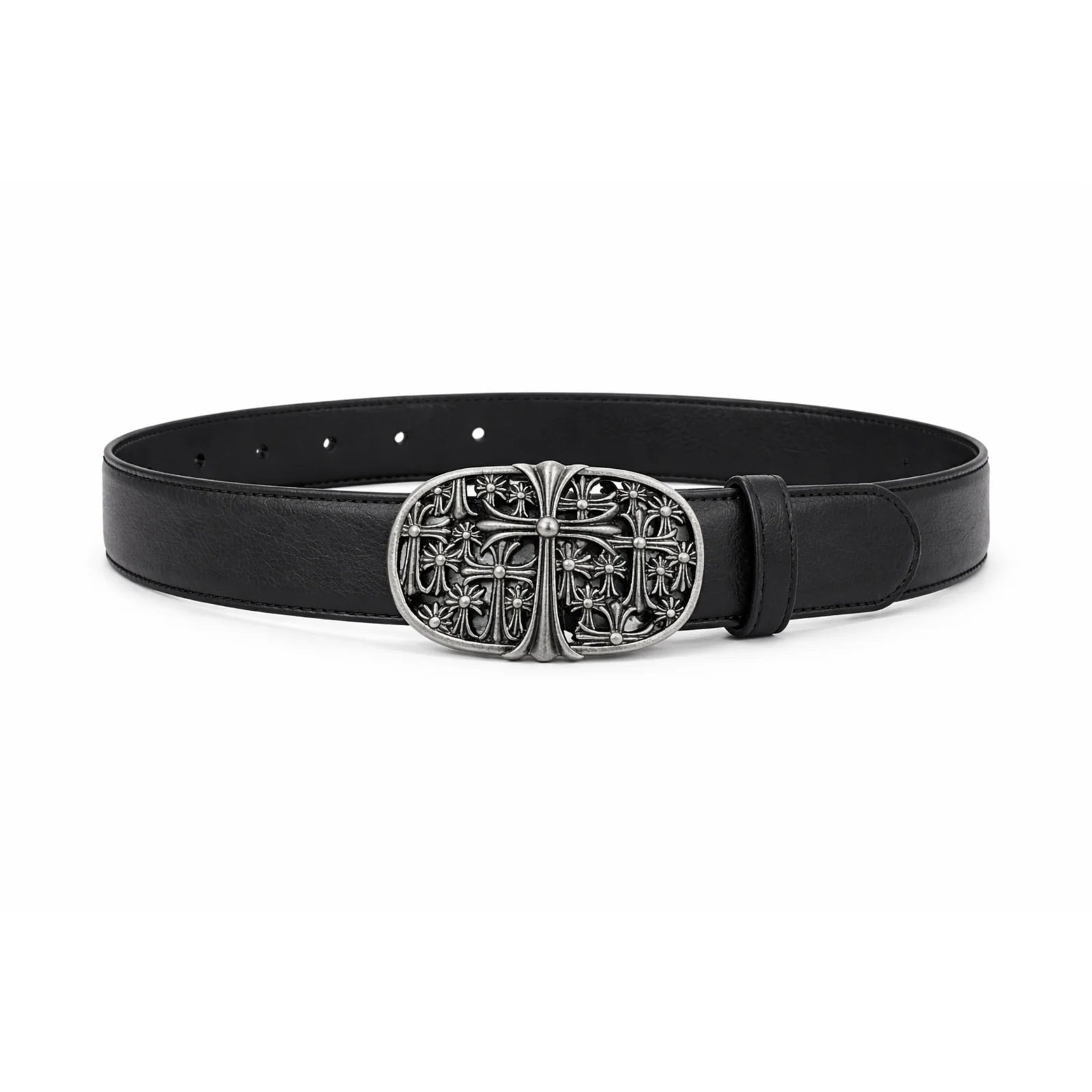 authentic chrome hearts cemetery belt - premium designer jewelry front view