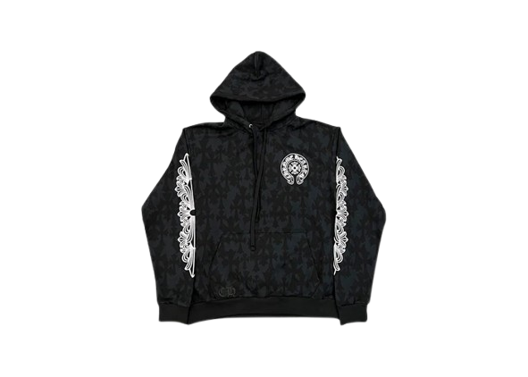 authentic chrome hearts cemetery hoodie - premium designer jewelry front view