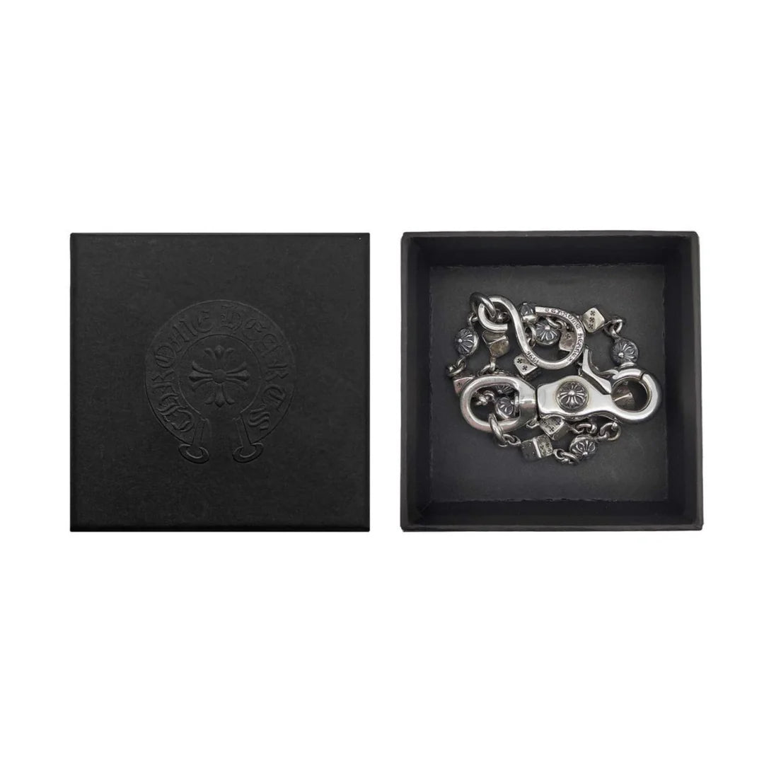 authentic chrome hearts dice wallet chain - premium designer jewelry front view