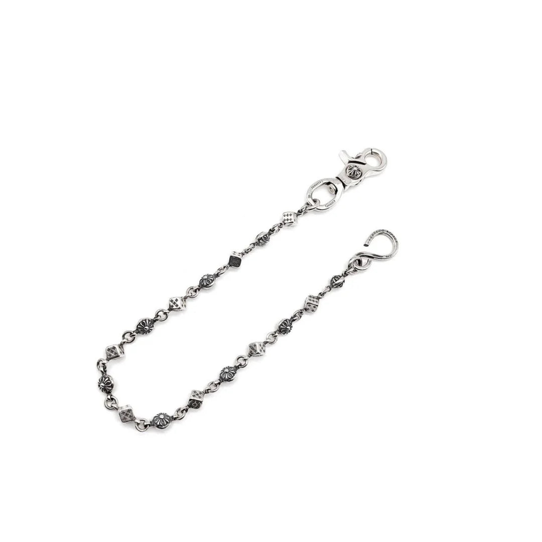 authentic chrome hearts dice wallet chain - premium designer jewelry front view