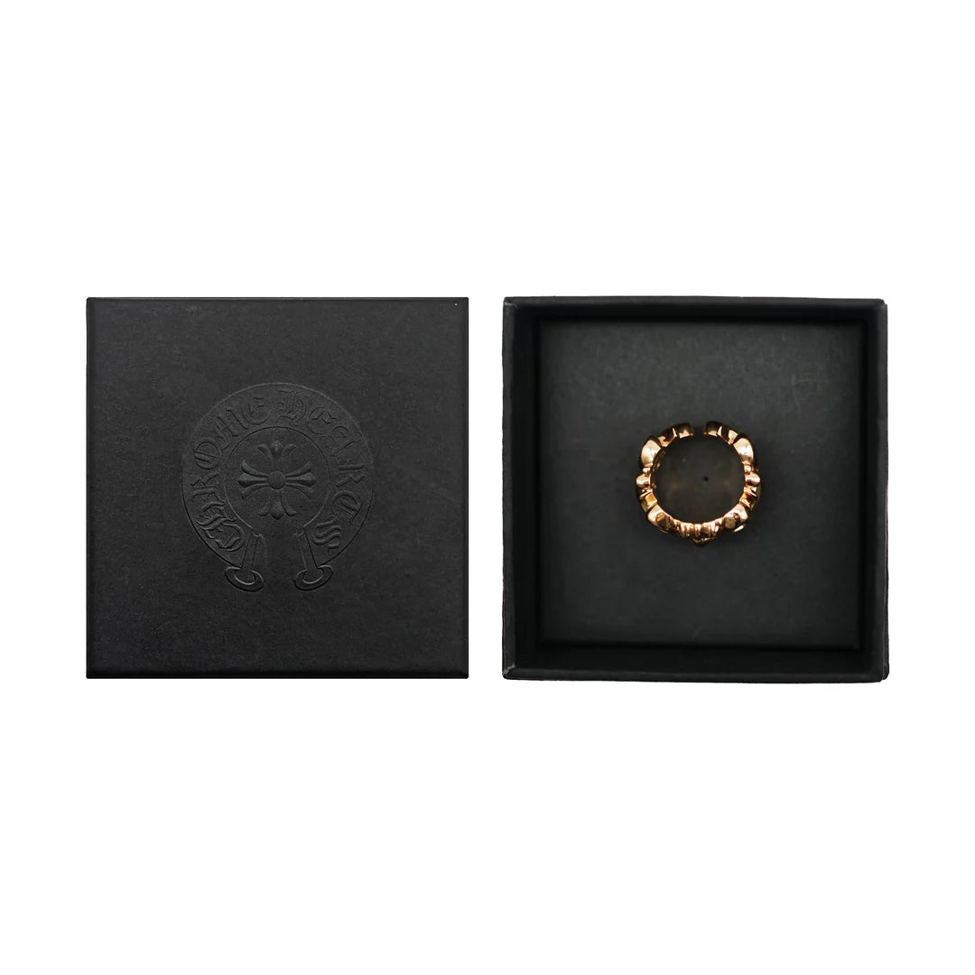 authentic chrome hearts gold ring - premium designer jewelry front view