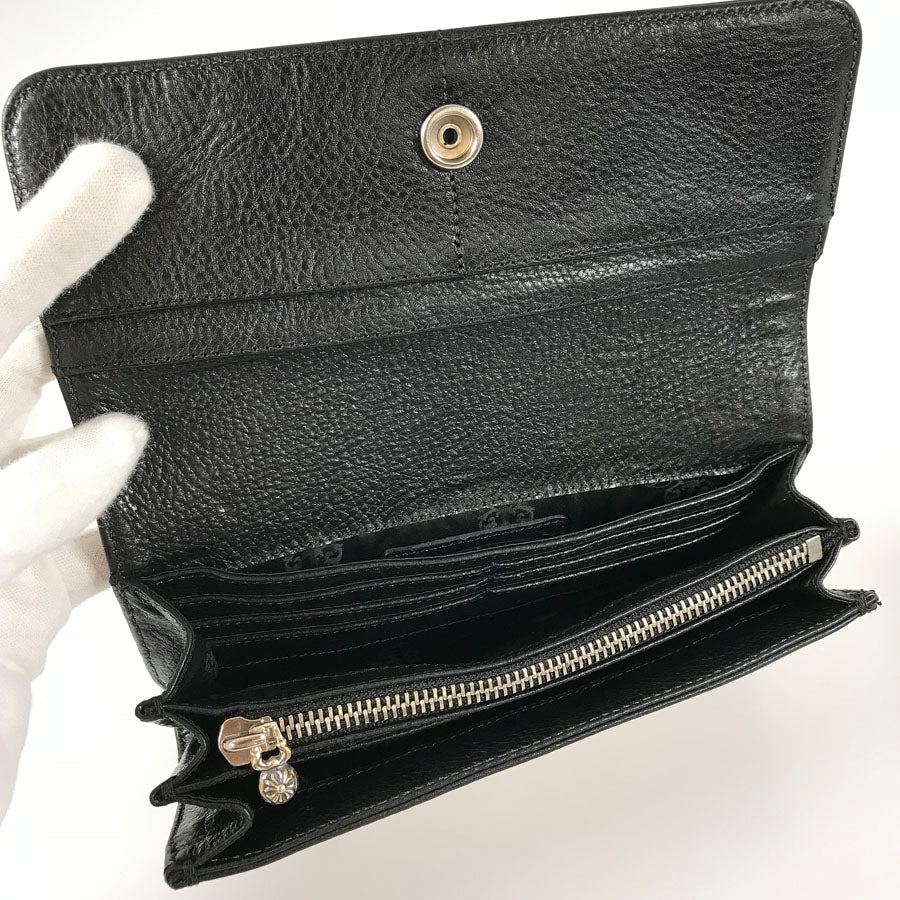 authentic chrome hearts long wallet - premium designer jewelry front view