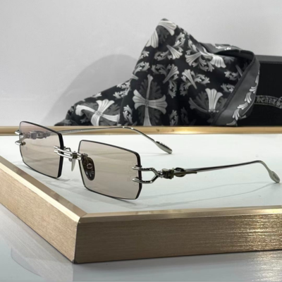 authentic chrome hearts lordie glasses - premium designer jewelry front view