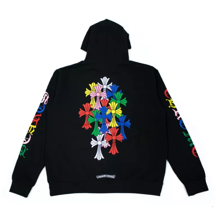 authentic chrome hearts multicolor hoodie - premium designer jewelry front view