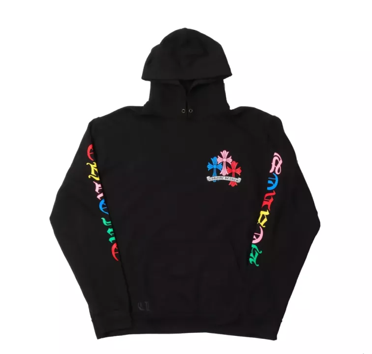authentic chrome hearts multicolor hoodie - premium designer jewelry front view
