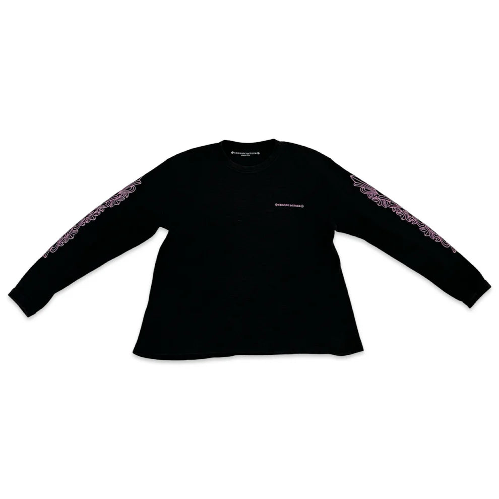 authentic chrome hearts pink thermal long sleeve - premium designer jewelry front view