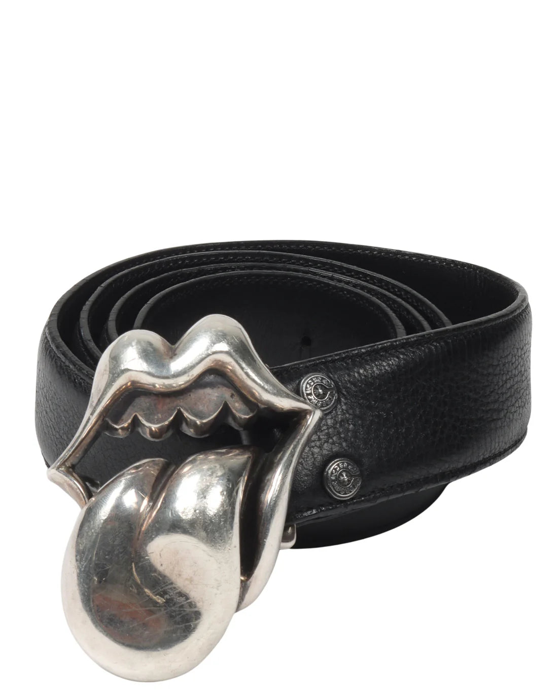 authentic chrome hearts rolling stones belt - premium designer jewelry front view