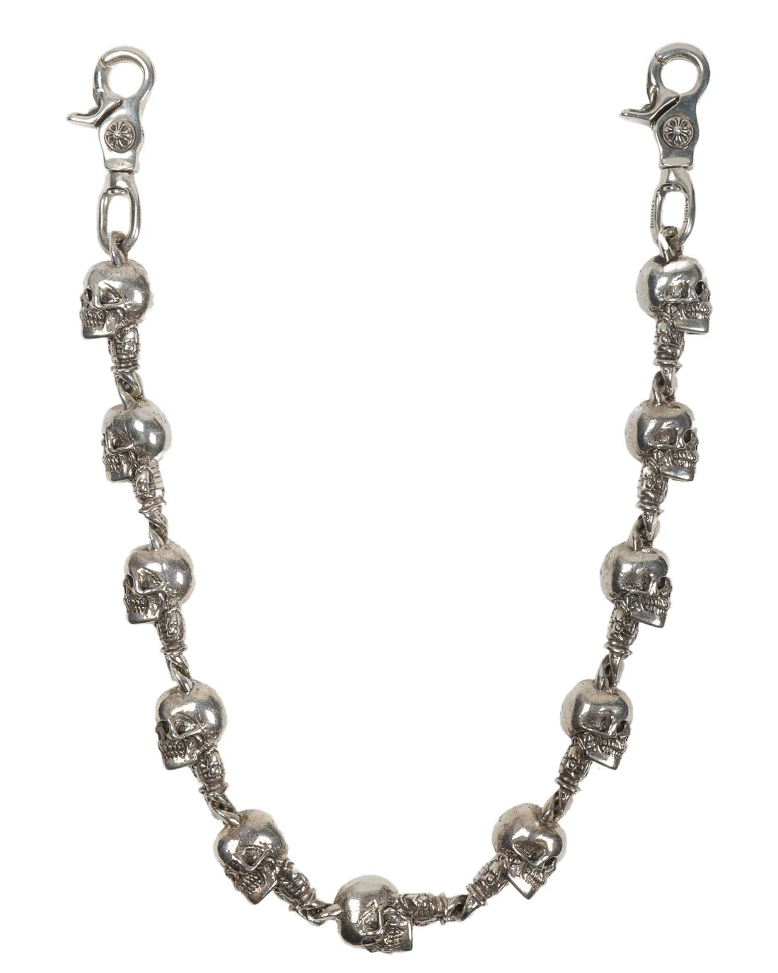 authentic chrome hearts skull wallet chain - premium designer jewelry front view