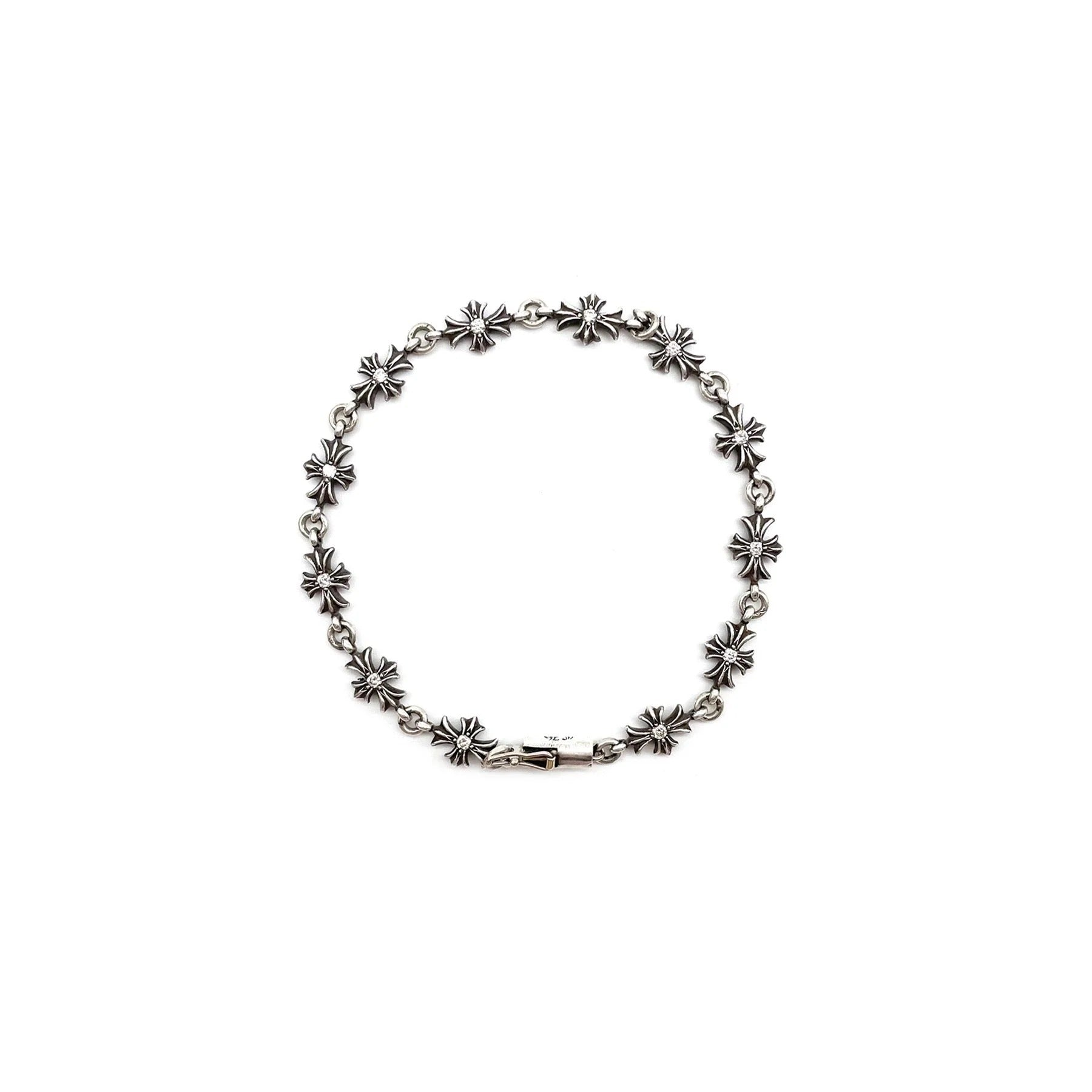 authentic chrome hearts tiny e bracelet - premium designer jewelry front view