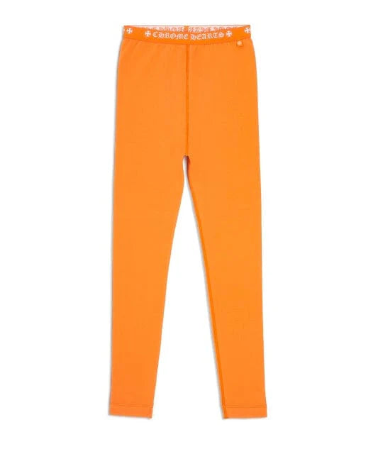 authentic chrome hearts leggings orange - premium designer jewelry front view