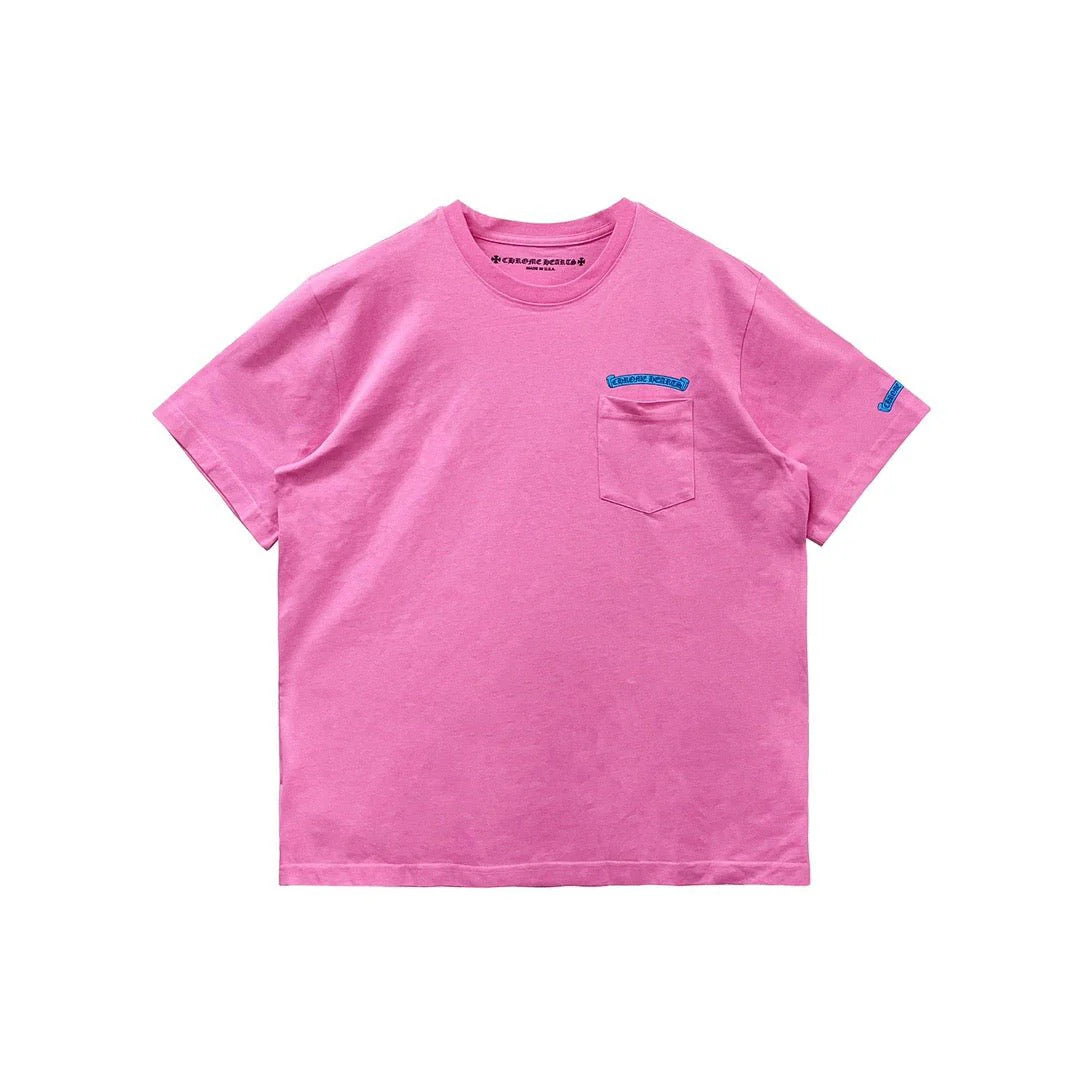 authentic pink chrome hearts shirt - premium designer jewelry front view