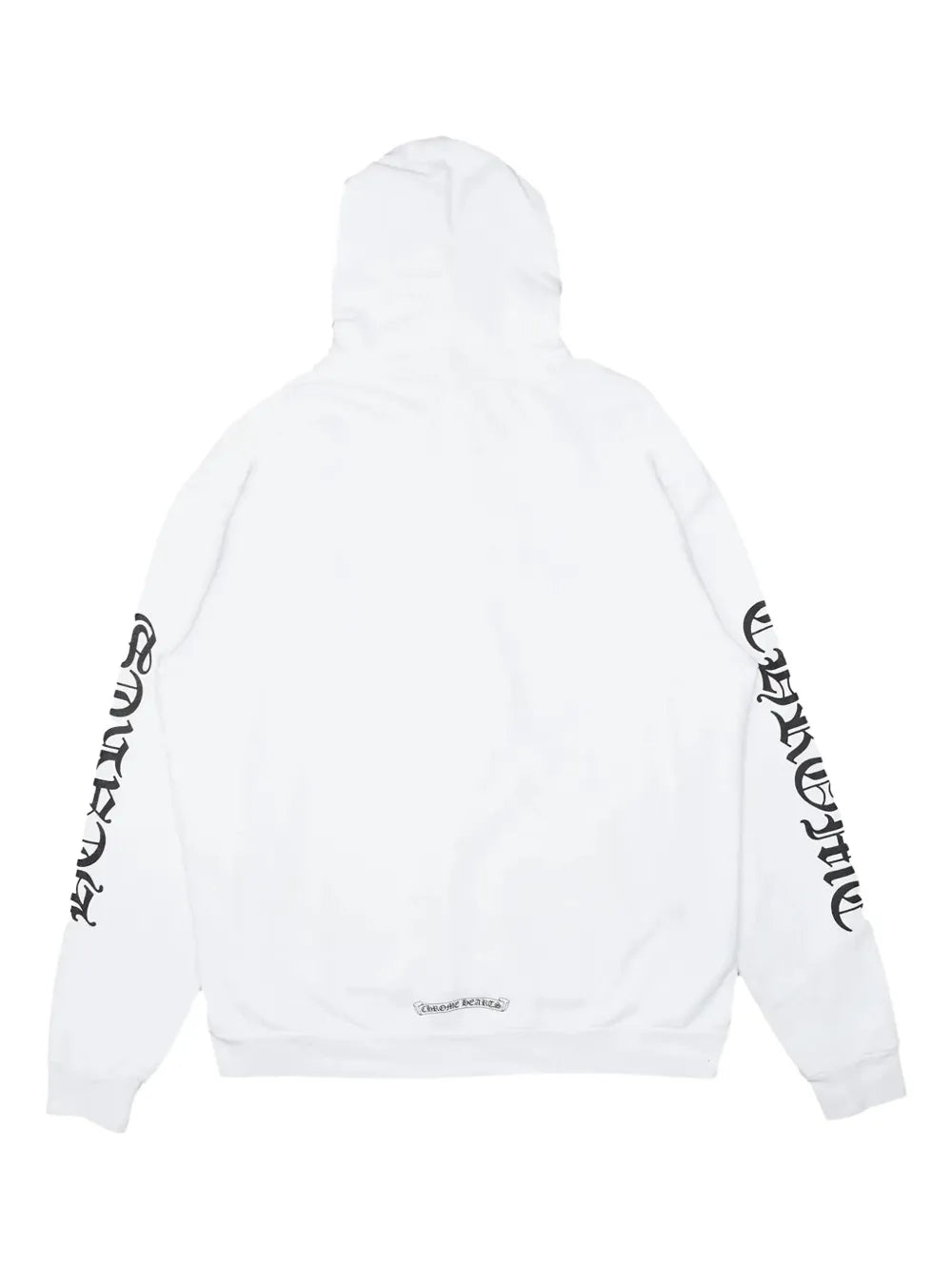 authentic white chrome hearts hoodie - premium designer jewelry front view
