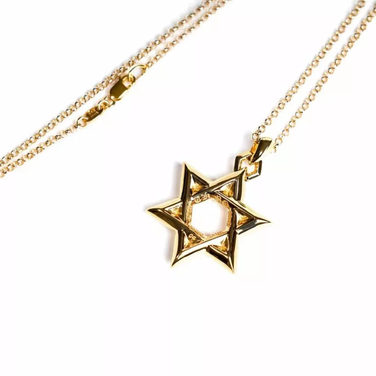 authentic chrome hearts star of david pendant - premium designer jewelry front view
