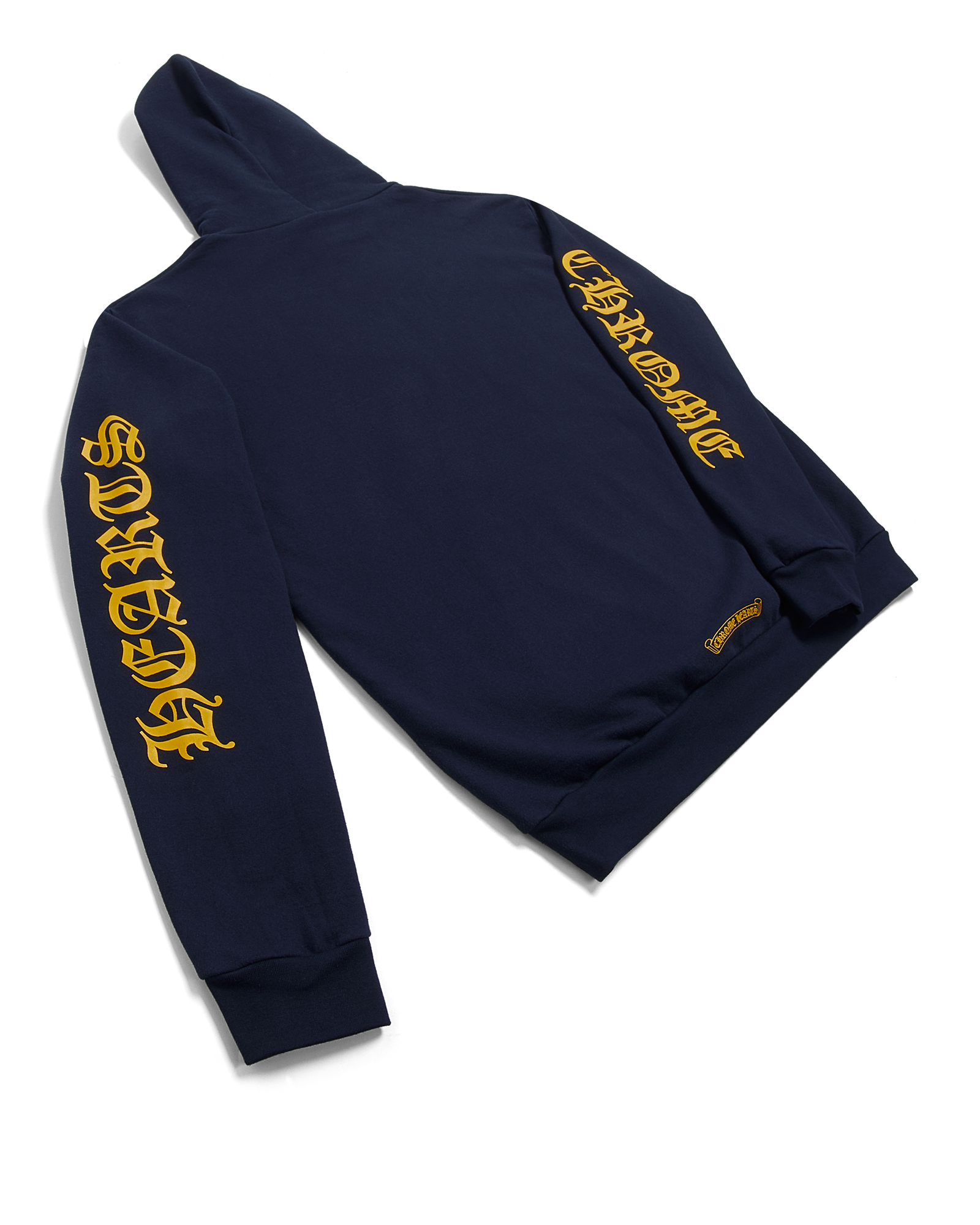 authentic chrome hearts navy hoodie - premium designer jewelry front view
