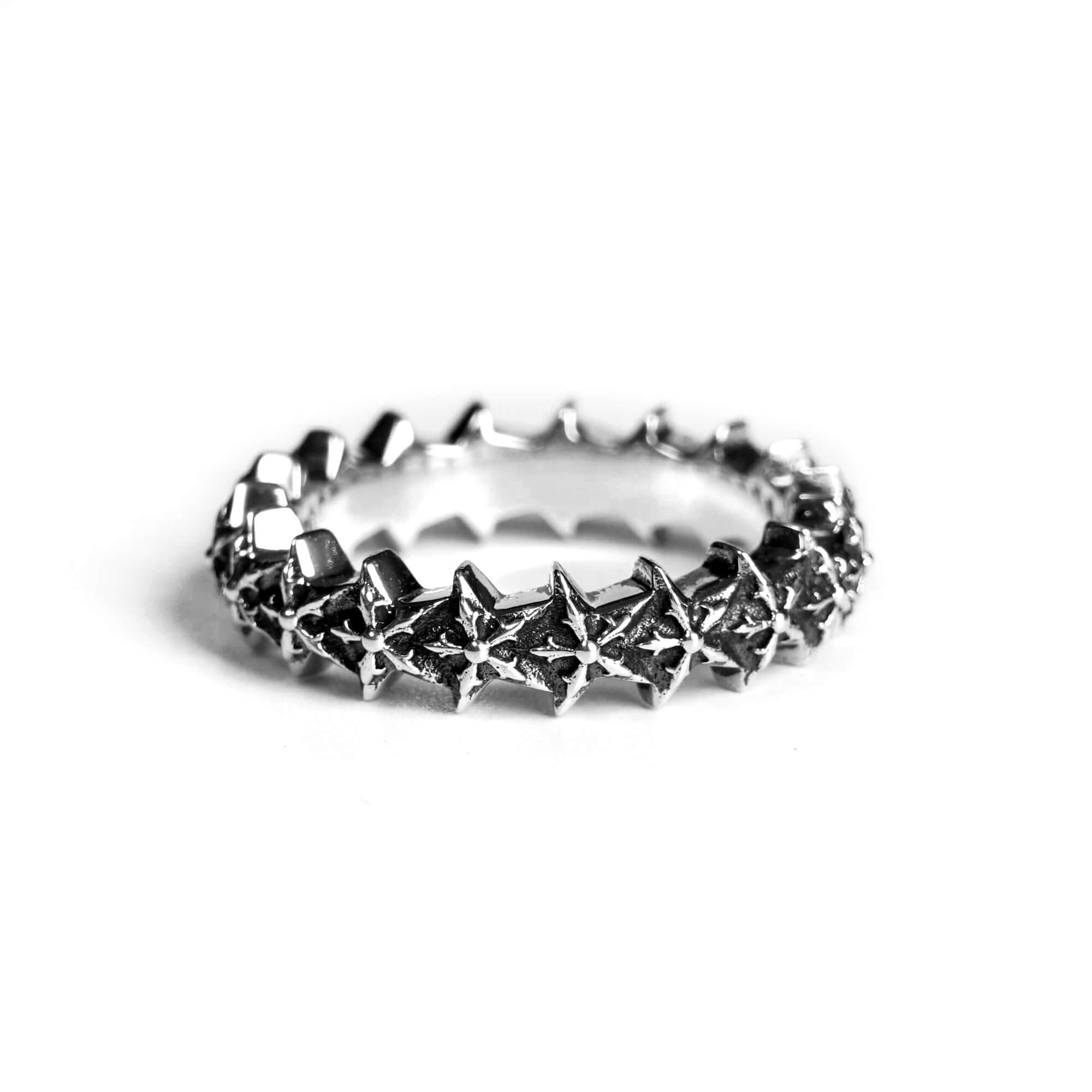authentic 5 sided star loop ring - premium designer jewelry front view