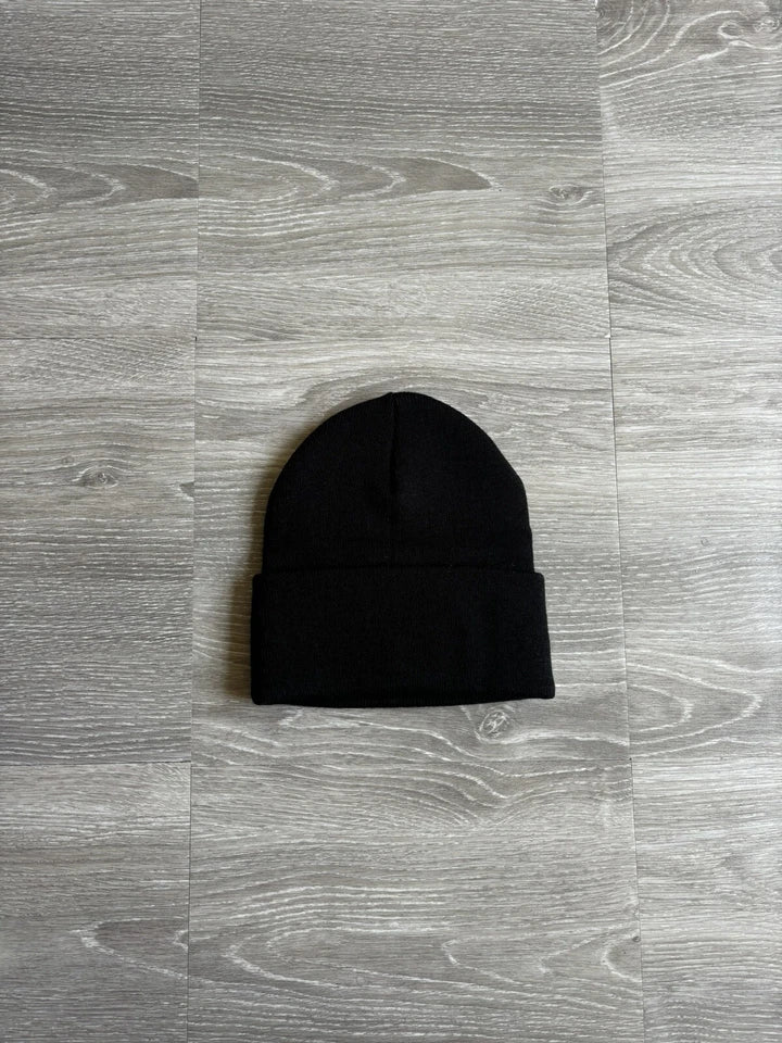 authentic black chrome hearts beanie - premium designer jewelry front view