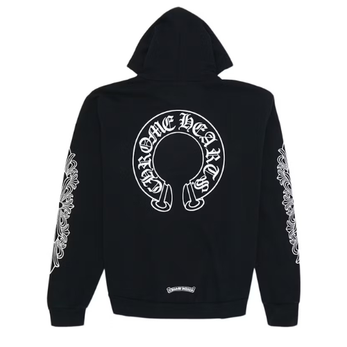 authentic black chrome hearts hoodie​ - premium designer jewelry front view