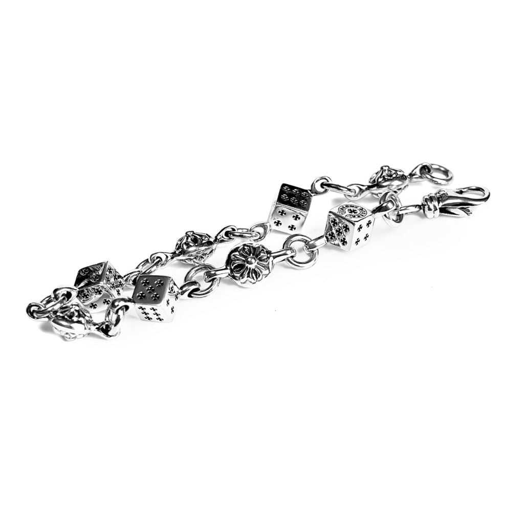 authentic chrome hearts dice bracelet​ - premium designer jewelry front view