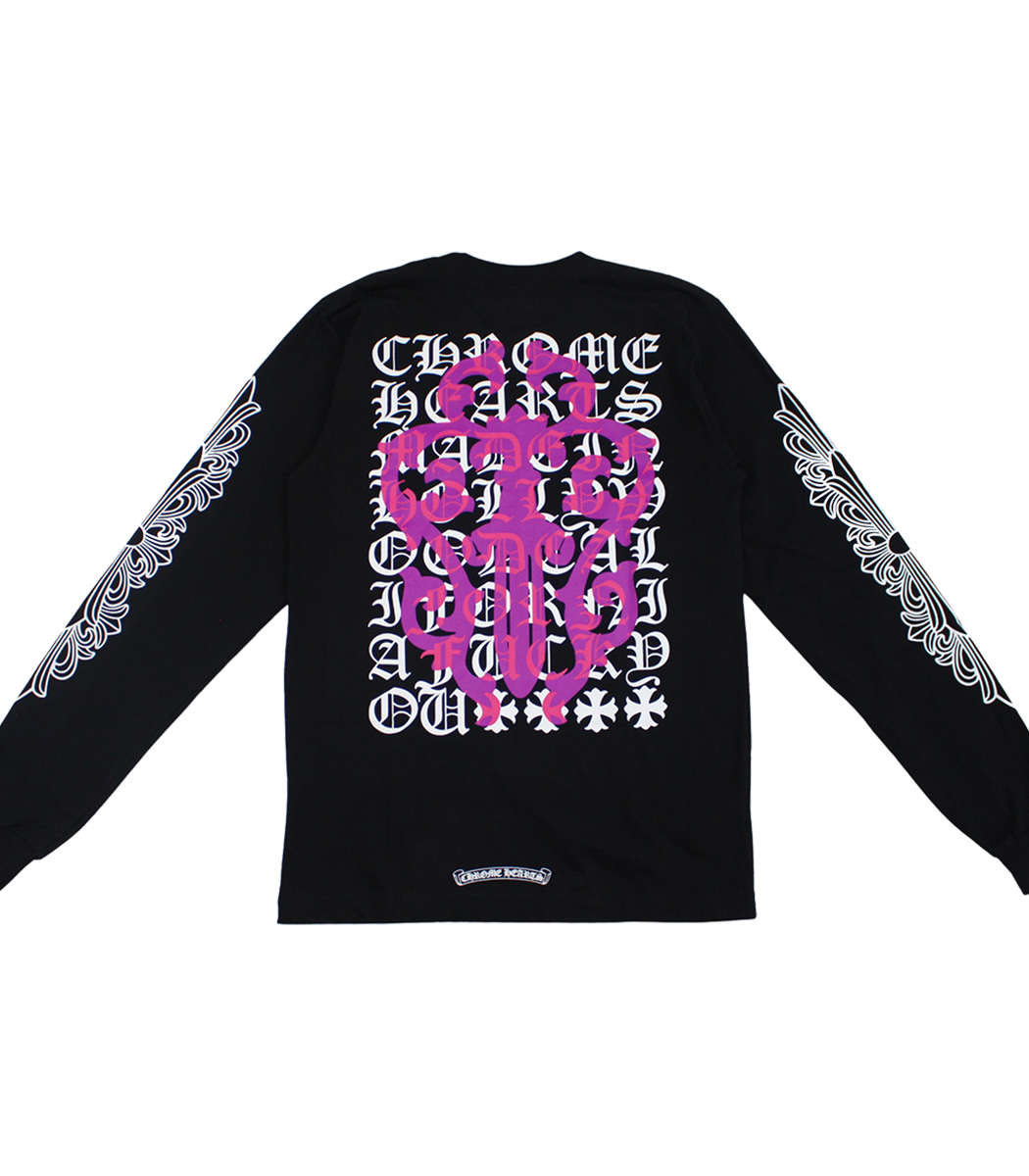 authentic ch eye chart pink dagger long sleeve t shirt - premium designer jewelry front view