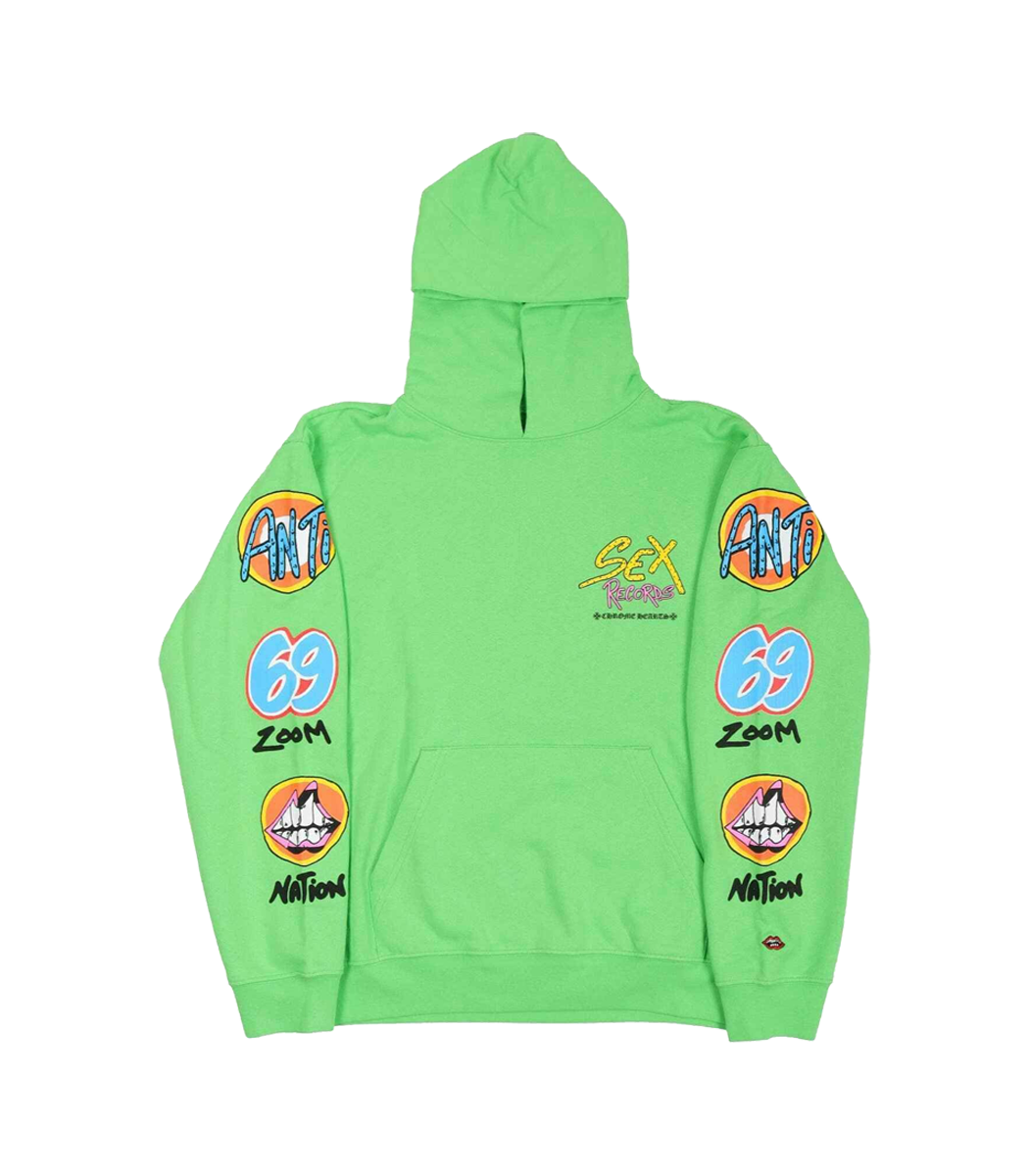 authentic ch matty boy sex records 69 hoodie - premium designer jewelry front view
