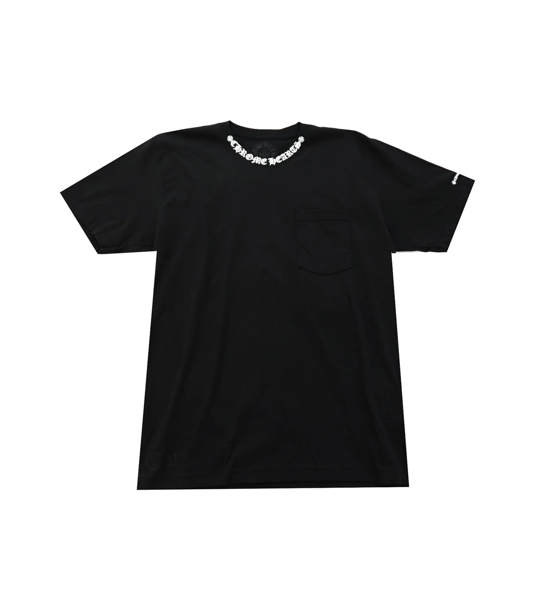 authentic ch neck letters short sleeve t shirt - premium designer jewelry front view