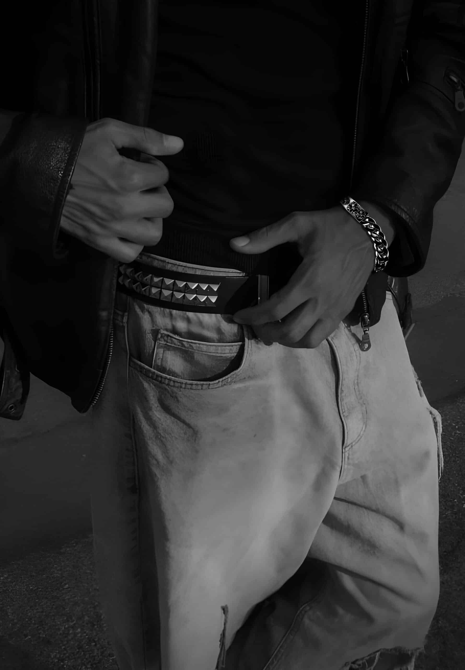 authentic chrome hearts classic ch plus box id bracelet - premium designer jewelry front view