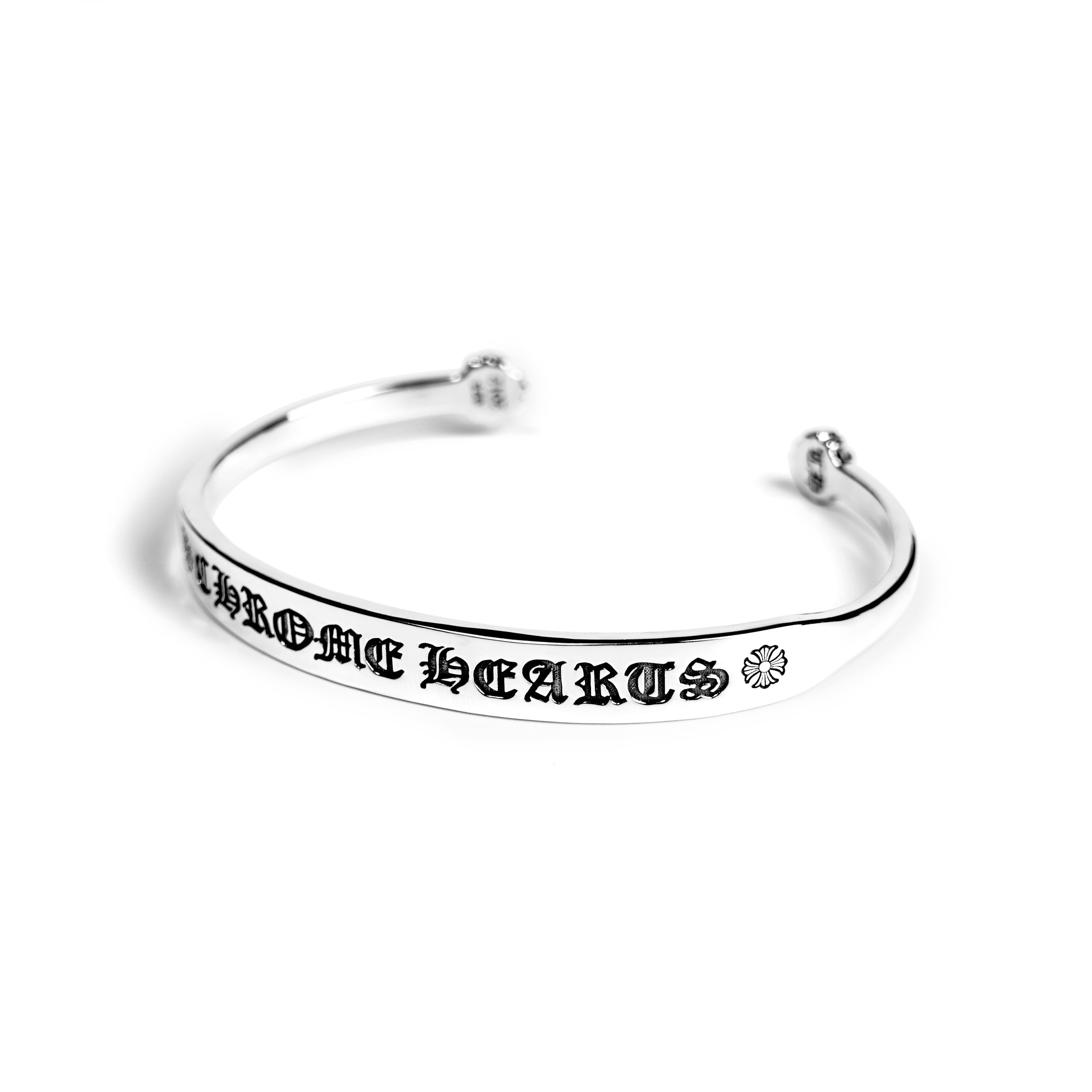 authentic ch plus logo flat cuff - premium designer jewelry front view