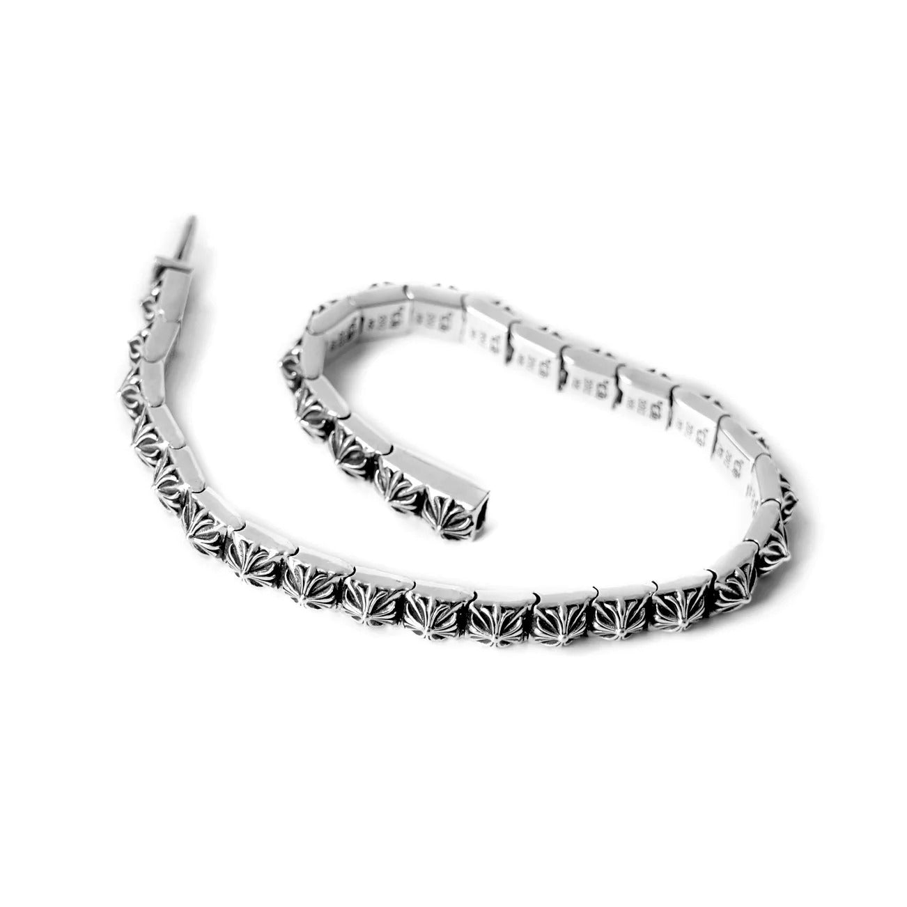 authentic ch plus pyramid link bracelet - premium designer jewelry front view
