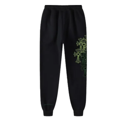 authentic chrome hearts cemetery cross sweatpants - premium designer jewelry front view