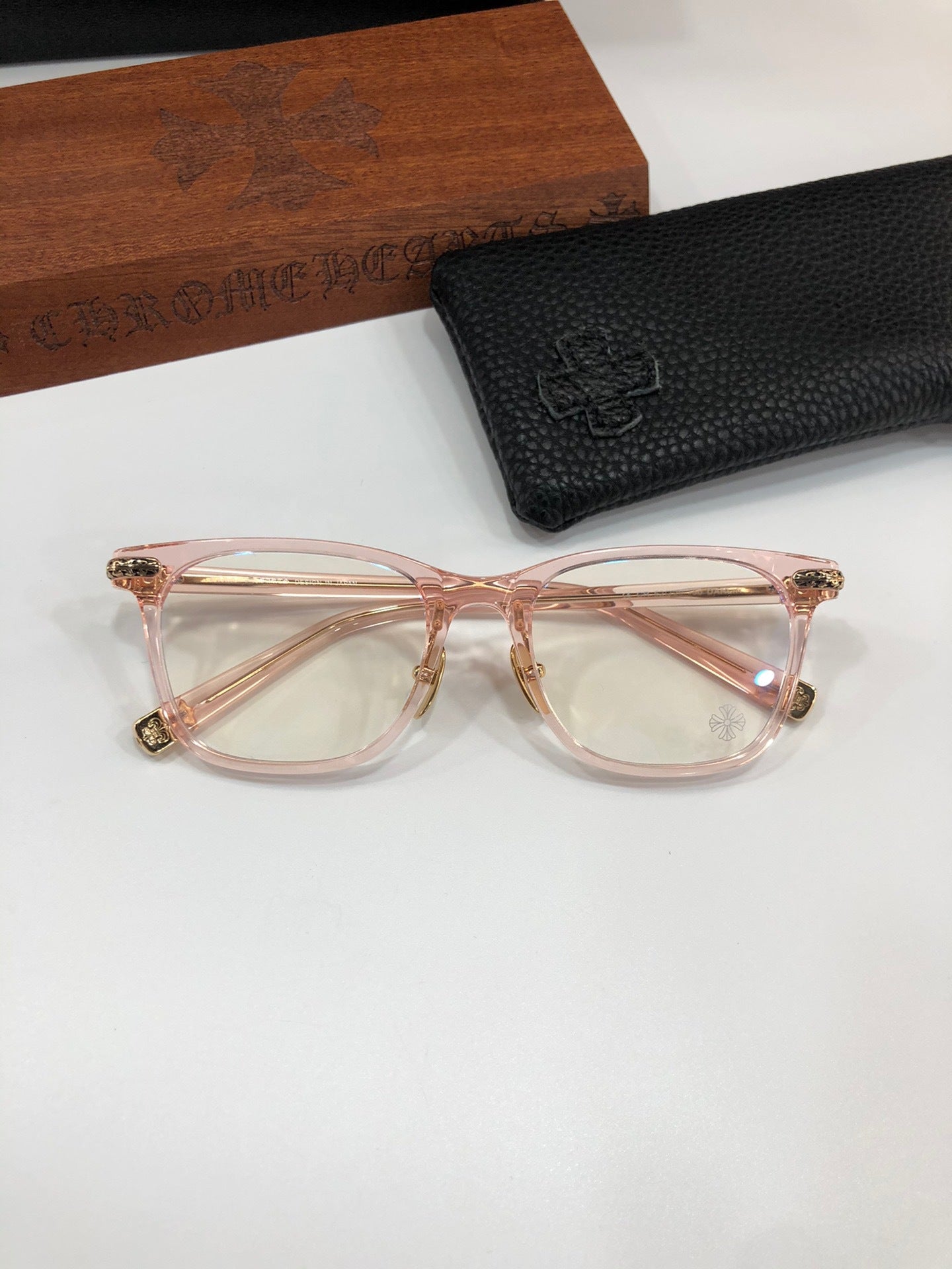Chrome Hearts DARLIN Pink Crystal Glasses - Chrome Hearts