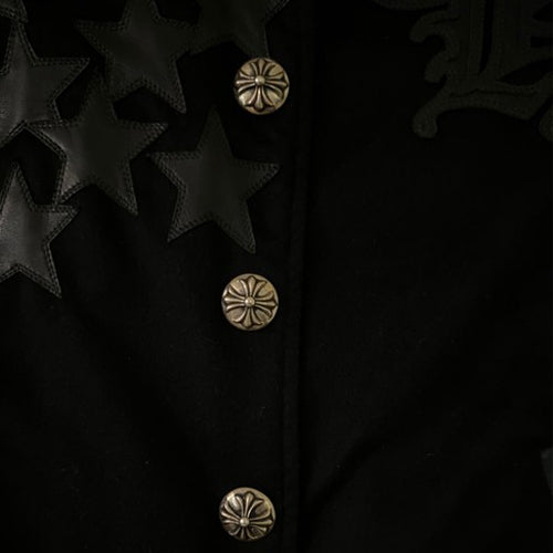 authentic ch varsity chrome hearts jacket - premium designer jewelry front view