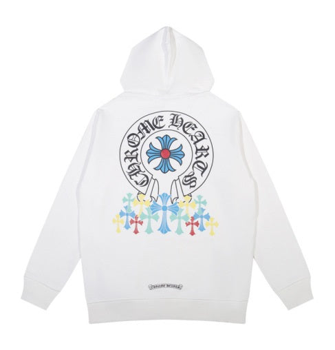 authentic chrome heart unisex streetwear inspired hoodie - premium designer jewelry front view