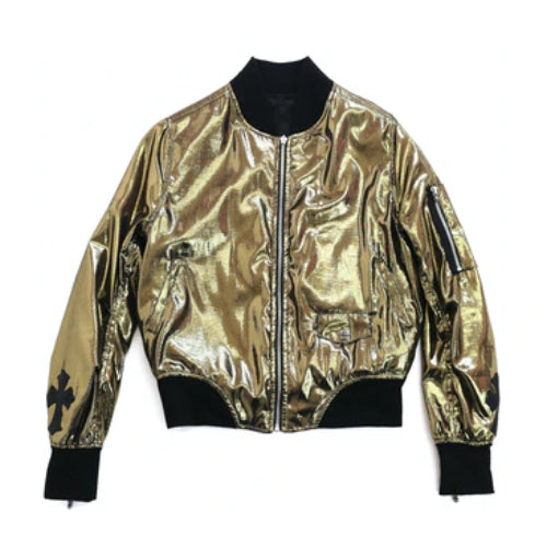 authentic chrome hearts 8 hole reversible silk jacket - premium designer jewelry front view